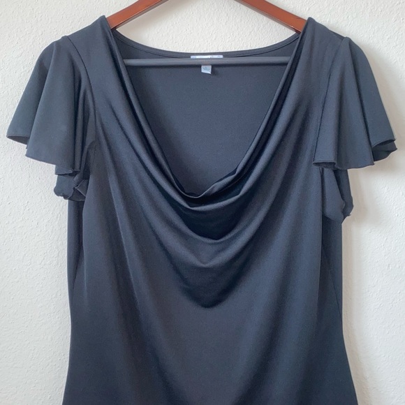 CACHE Drop Neck Flutter Sleeve Blouse Large - Picture 2 of 6